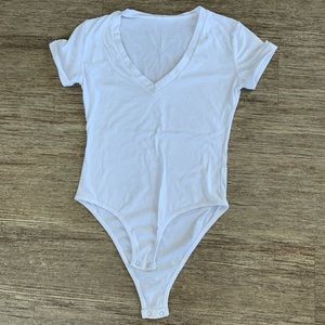 White V-Neck Bodysuit